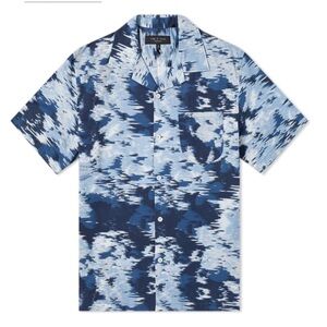 💙🌸 Rag & Bone Avery Blue Multi-Tone Floral Short Sleeve Camp Shirt 💙🌸